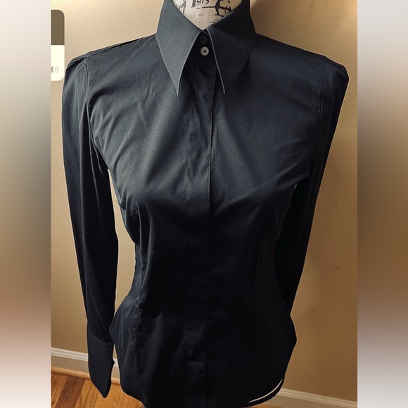 Armani Collezioni US6 Killer Vintage/Blk Top button pullover side-zip 🤩 blouse - Picture 3 of 16